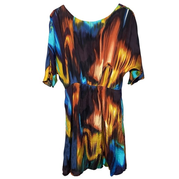 Single Dresses & Skirts - Single Silk Mini Dress Women Size M Multicolor Art to Wear Maximalist Artsy Vtg